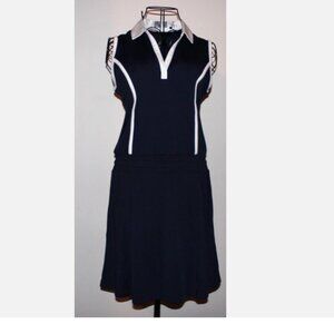 Calloway Navy Blue Golf Dress Sleeveless S Opti Dri White Accent Trim NWT